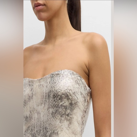 Retrofete Winslow Sequin Snake Print Strapless Maxi Dress - Picture 7 of 15